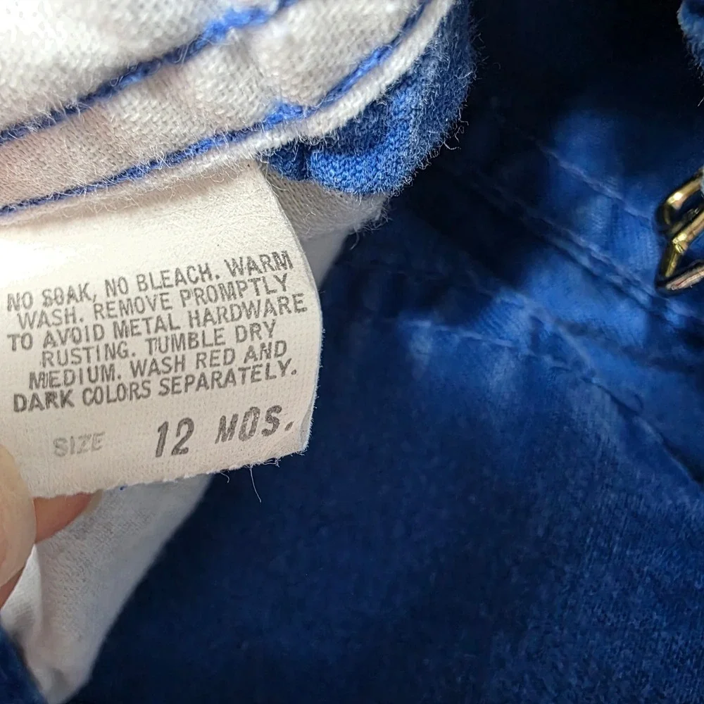 Vintage OshKosh B'gosh Blue Overalls Baby Size 12 Months
